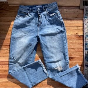 Medium wash ripped LOFT jeans